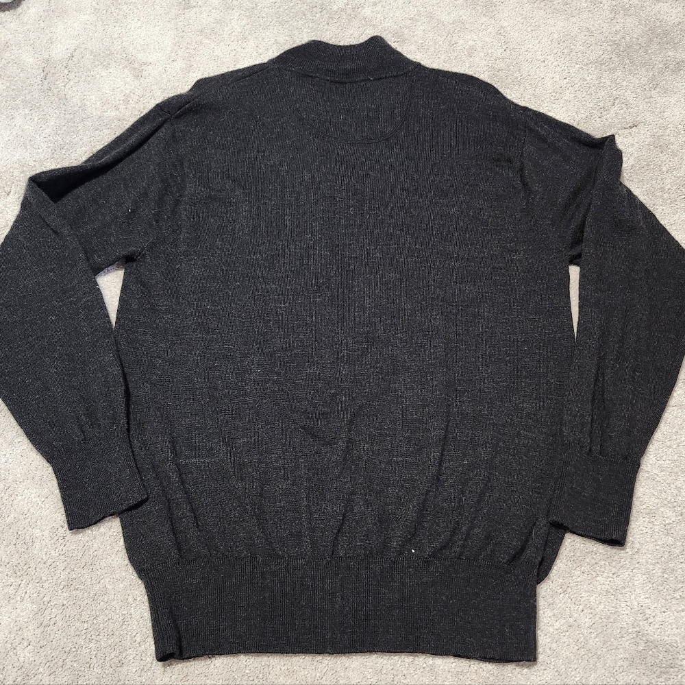 Orvis Men's Merino Wool Quarter-Zip Lightweight Pull-Over Sweater Black Size M - Picture 3 of 8